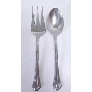 Reed & Barton '1800' Select Stainless Serving Spoon and Cold Meat Fork Set Korea